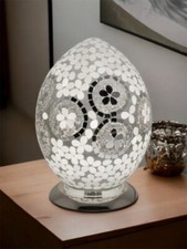 White Mosaic Glass Table Lamp