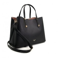 Dune London Black Dorrie Tote Bag Gold Hardware Logo Women’s Handbag Zipped Work
