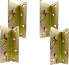 4 PCS Heavy Duty Bed Rail Brackets,Bed Hinges Sets,Bed Frame Fasteners
