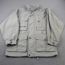 Camel Trophy Mens Jacket Large Stone Grey Utlility Safari Ranger Adventure Wear