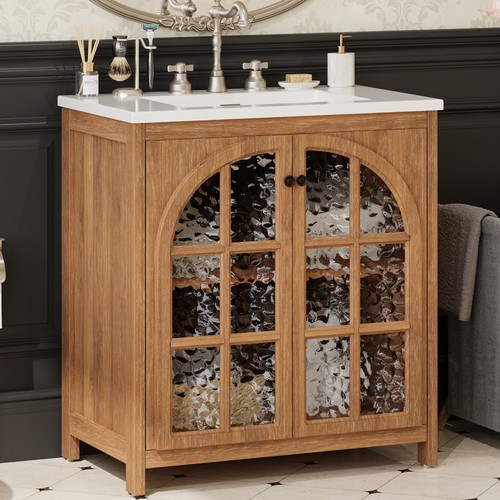 Farmhouse bathroom vanity with - farmhouse,