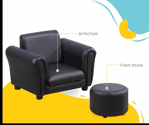 Kids black faux leather - black,
