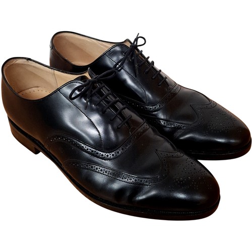 Grenson black leather brogue - black,