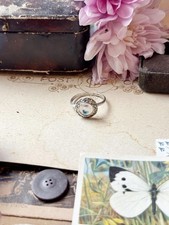 Vintage-Style Silver Cameo Ring  Size P Antique Look with Lady Profile At Fault