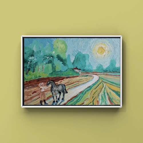 Girl with horse - horse, (van