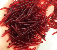Red Bait Worms Plastic Fishing
