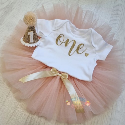 Peach and gold baby - , tutu
