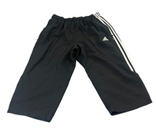 Vintage Adidas Mens 3/4 Length Shorts W36 Tracksuit Bottoms Black Y2K 00s Lined