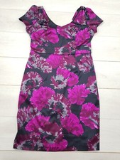 MICHAELA LOUISA Bodycon Dress Size 16 Multi Floral Zip Stretch Short Sleeve