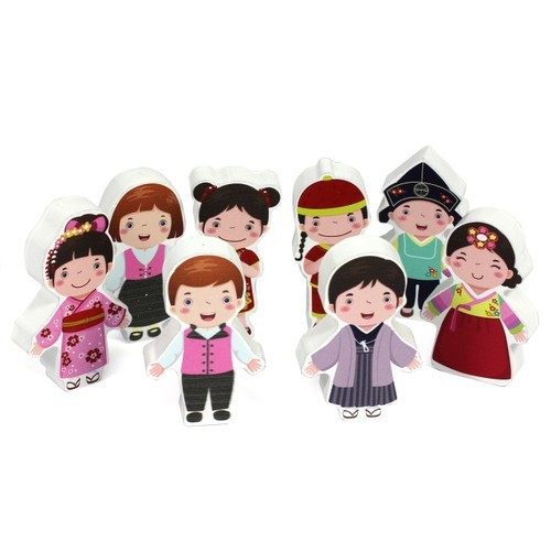 Piece wooden multicultural - 8-piece,