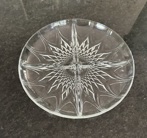 Vintage glass serving plate - glass,