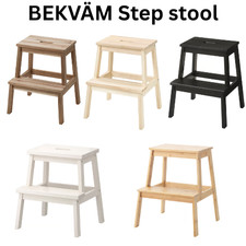 Ikea BEKVAM 2-Step Wooden Stool & Heavy Duty Aspen Kitchen Ladder 50cm New