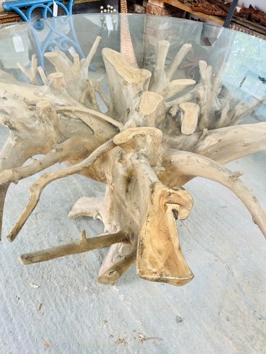 Glass tree root table - glass,