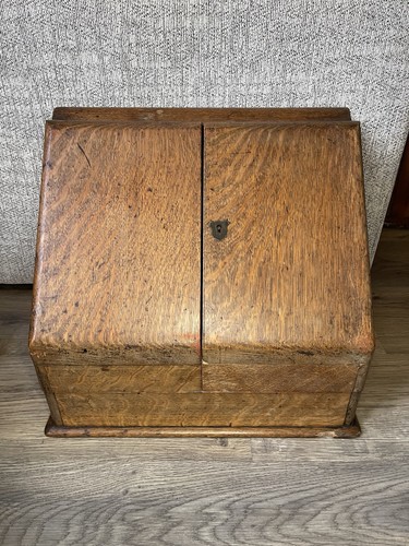 Antique oak stationary - antique, box