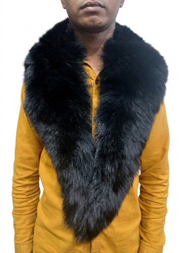Genuine black fox - black, fur