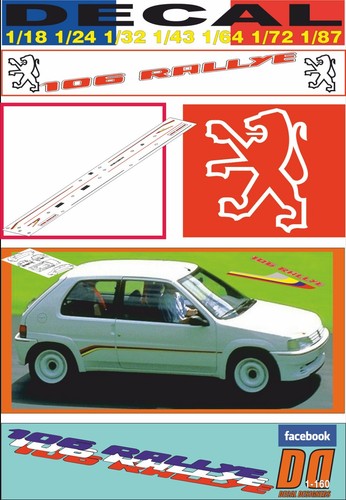 Decal peugeot 106 rallye - rallye, phase