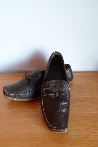 Dark brown grained leather - dark,