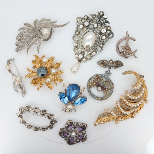 Vtg brooches bundle job lot - vtg,