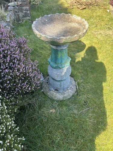 Vintage stone bird bath - stone,