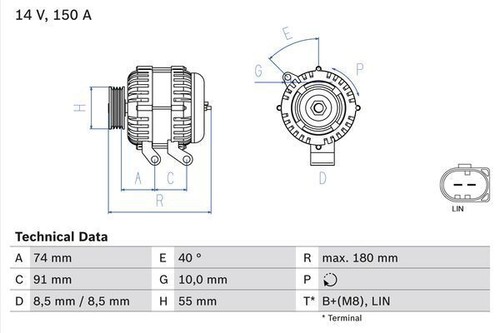 Bosch alternator for volvo - bosch,