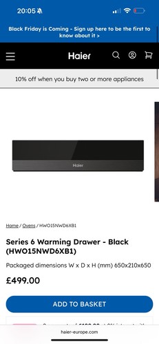 Haier warming drawer ex - warming,