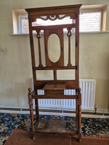Antique wooden hall stand with - wooden,