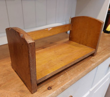 Small vintage wooden book trough, rest, rack, shelf, chamfered booktrough, 34cm