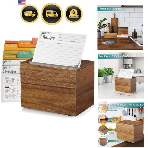 Recipe card box acacia - acacia,