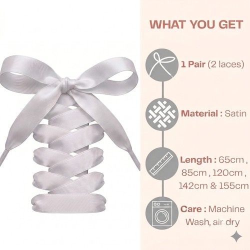 White flat satin ribbon - satin, shoe