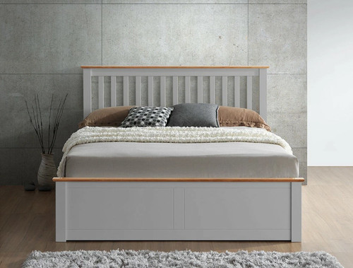 Malmo wooden grey ottoman - malmo,