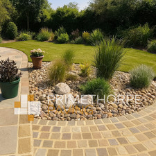 Raj Green Sandstone Cobbles 10x10cm Natural Stone Setts Patio Path Free Delivery