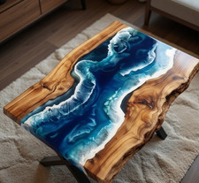 Blue epoxy resin - resin, ocean