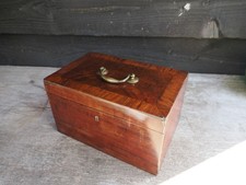 A Unusual Georgian Tea Caddy Chest Casket Crossbanded Decoration