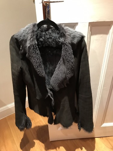 Ladies ink shearling jacket - ink,