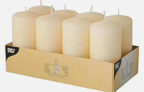 Pack cream pillar candles - pack,