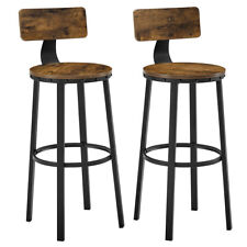 Set of 2 Tall Bar Stools, Bar Chairs with Backrest LBC026B02V1