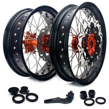 17'' Supermoto Wheels Rim Hubs Discs For KTM 125 250 300 450 EXC EXC-F SX-F XC-W