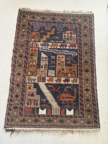 Afghan war rug antique vintage - afghan,