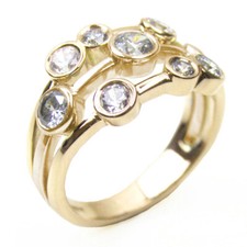 9ct Gold Raindance Moissanite 1ct Scatter Ring UK Hallmarked