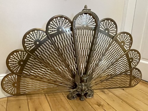 Antique brass art deco folding - brass,