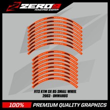 KTM Rim Decals SX 85 17" / 14"  Small Wheel MX Motocross Graphics ORA / BLK