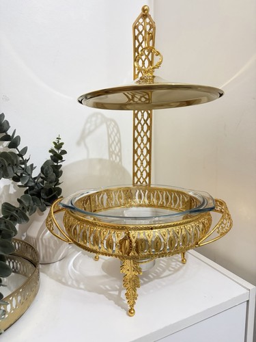 Vintage gold chafing - dish, food