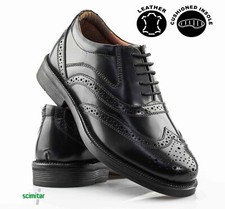 Mens Leather Foam Padded Vamp Lace Up Brogues Wedding Smart Formal Shoes Size