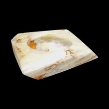 Vintage Onyx Marble Ashtray Large 60's Heavy Stunning