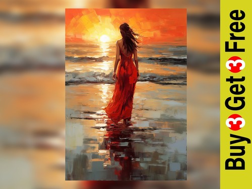 Sunset beach woman - sunset,
