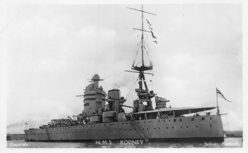 Postcard ships hms rodney - ships,