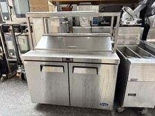 ATOSA 2 DOOR REFRIGERATED PIZZA TOPPINGS BURGER PREPARATION TABLE & NIGHT COVER