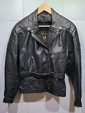 Womans Belstaff Vintage Style Leather Jacket in Black Size 16 - XXL