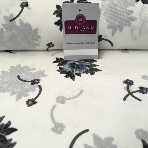 Ivory grey floral - &,