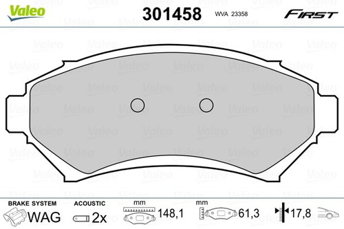 Valeo 301458 brake - brake, pad